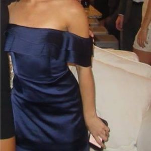 Bardot Blue Off the Shoulder Cocktail Dress
